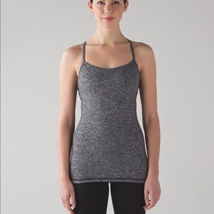 Heathered Black Power Y tank